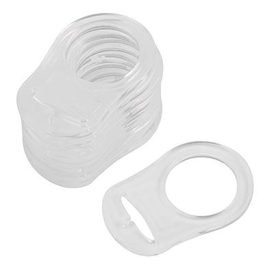 10pcs Clear Silicone Button MAM Ring Dummy / Pacifier Holder Clip Adapter
