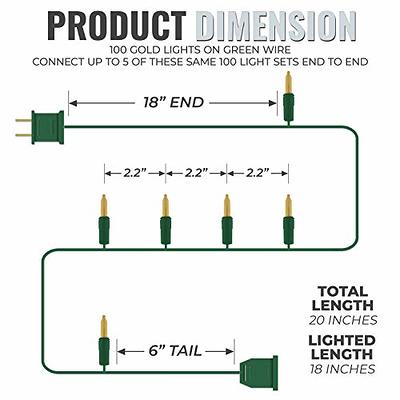 612 Vermont 100 Clear White Christmas Lights on White Wire, Indoor Outdoor  Use, 18' Lighted Length, 20' Total Length 