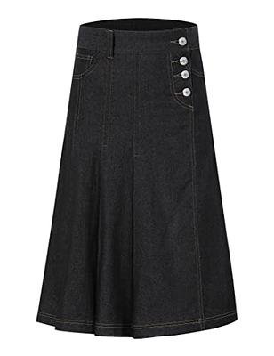 Denim Midi Skirt in Explorer