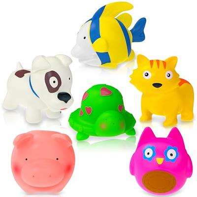 Water Bath Toys for Toddlers 1-3, Silicone Cute Animals Shape Toddler Bath  Toys Age 3 4 5, 6Pcs Safe and Clean Bath Fun Simple Toys