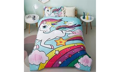 Bedtime Originals Rainbow Unicorn Pink/Purple/White Stars Fleece