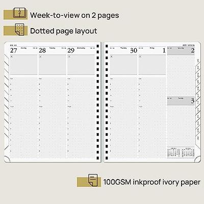 POPRUN Planner 2023-2024 (8.5''x 6.5'') Academic Calendar (July 23-June 24)  Daily Weekly and Monthly Appointment Book with Hourly Time Slots, Hard