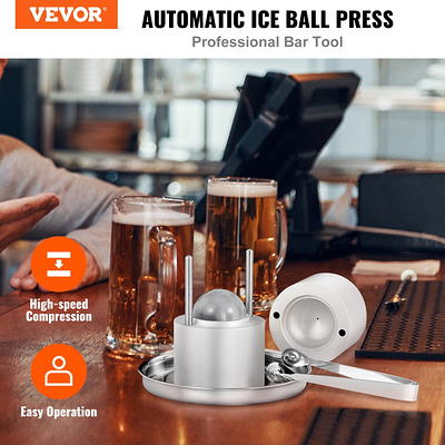 BENTISM Ice Ball Press Ice Ball Maker 2.4/60 mm Ice Press Kit for Whiskey  Silver