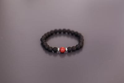 Garnet Aromatherapy Essential Oil Diffuser Bracelet (8mm Beads) Large - 7.5 / Silver