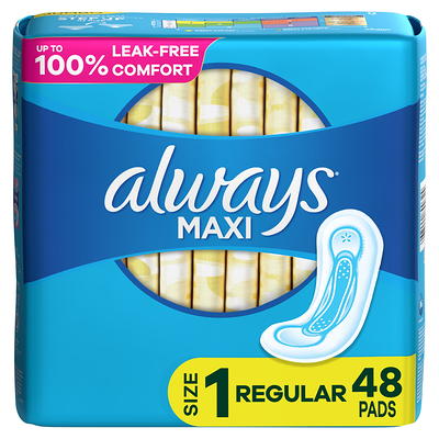 Always Maxi Extra Heavy Overnight Pads with Flex-Wings, Unscented - Size 5  (54 ct.) - Sam's Club