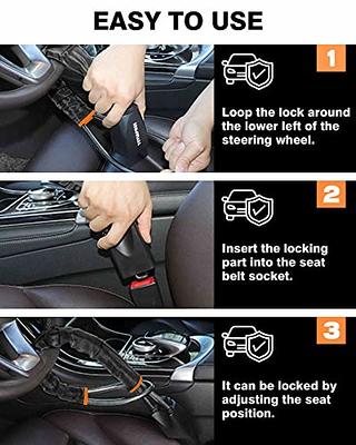 Car Steering Wheel Lock Universal Seat Belt Anti-Theft Lock With 2