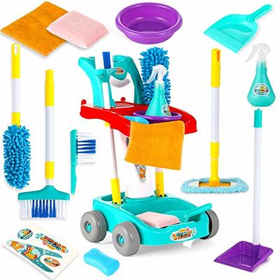 Yocool Kids Cleaning Set, 6 Pcs Toddler Broom and Cleaning Set with Kids Toy  Vacuum That