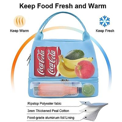 Insulated Lunch Bag Women, Reusable Cute Tote Lunch Box for Adult & Men,  Leakproof Cooler Lunch Bags for Work Office Travel Picnic