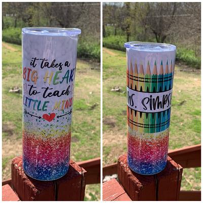 Teacher Tumbler, Teacher Gift, Skinny 20Oz Life Rainbow Print Tumbler -  Yahoo Shopping