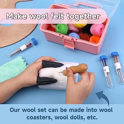 Needle Felting Kit,wool Roving 40 Colors Set,Needle Felting Starter Kit,wool Felt Tools with Felting Tool Instruction Included for Felted Animal