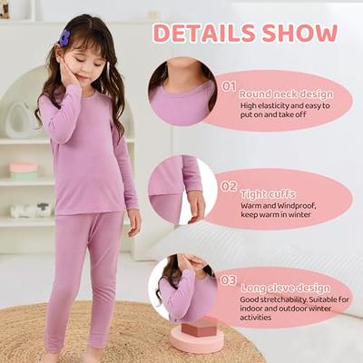 Zando Girls Thermal Underwear Set Toddler Fleece Base Layer Kids Long Johns Thermal  Set Girls Ultra Soft Kids Thermal Set Girls Underwear Light Pink  Large(100)/3T - Yahoo Shopping