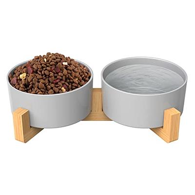 The Dodo Bamboo Double Diner Dog Food Bowl, Blue & Orange