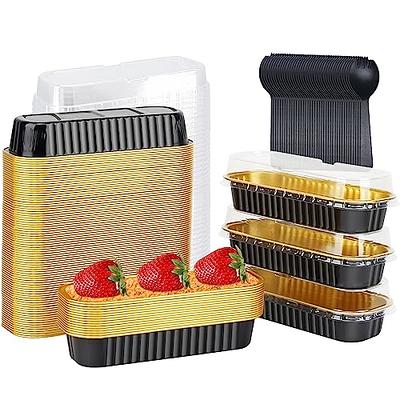 LNYZQUS Mini Loaf Pans With Lids 50 Pack, 6.8oz Rectangle Aluminum Foil  Baking Pans Tins Containers,Disposable Ramekins Baking Cups Muffin Tins