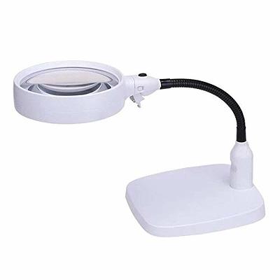 10X Magnifying Glass with Light and Stand,KUVRS 2200 IM 3-Color LED  Magnifying Lamp, Magnetic Helping Hands, Adjustable Arm Large Base & Clamp