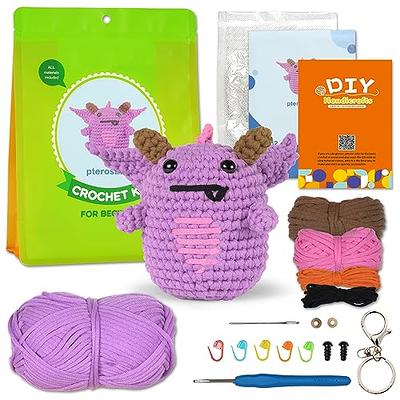 Crochet Kit for Beginners, Unicon Crochet Kits for Kids and Adults Include  Rainbow Yarn, Videos Tutorials, Eyes, and Crochet Hook - Crochet Animal