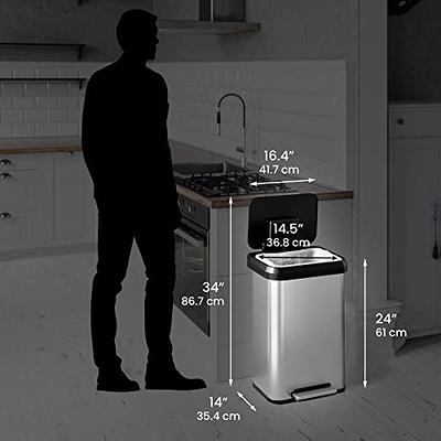 Itouchless Step Pedal Kitchen Trash Can With Absorbx Odor Filter