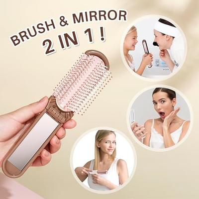 Haykey Mini Hair Brush For Purse, Pocket Hair Brush With Mirror For Girls,  Small Portable Mirror With Brush Travel Size, Folding Hairbrush For  Backpack - Walmart.com