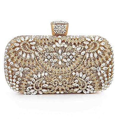 Yokawe Women's Evening Clutch Bag Stain Bridal Purse Wedding Prom Night out  Party Handbag