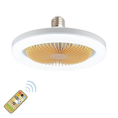 Ceiling Fan, Enclosed Low Profiles Ceiling Fan with Upgraded LED Light,  Easy to Install & Use, Energy Saving Hidden Quiet Electric Fan with E27  Lamp