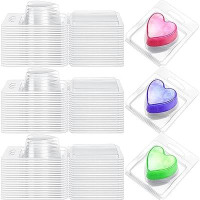 Wax Melt Molds Heart Shape - Clear Wax Molds Plastic Wax Melt Clamshells (  12