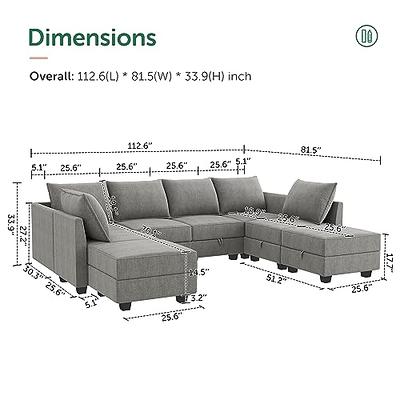 HONBAY Convertible Modular Sectional Storage Sofa L-Shaped Couch