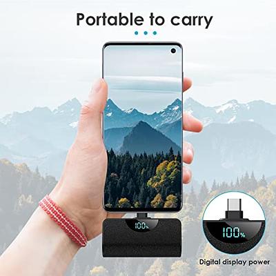 Mini Portable Charger USB-C Power Bank 5200mAh,Ultra Compact LCD Display  Battery Pack Backup Charger Compatible with iPhone 15/15 Plus/15 Pro/15 Pro