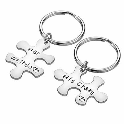 Couple Keychain Valentine's Day Gift Couple Gifts for Boyfriend and  Girlfriend His Crazy Her Weirdo Couple Keychain for Him and Her