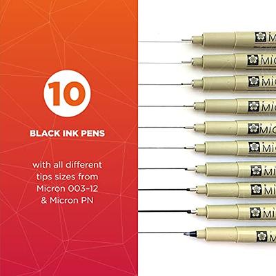 SAKURA Pigma Micron Fineliner Pens - Archival Black Ink Pens - Pens for  Writing, Drawing, or Journaling - Assorted Point Sizes - 6 Pack