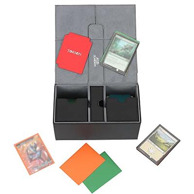 AEGIS GUARDIAN Card Deck Box with Dice Tray for MTG Cards, Commander Deck  Box fit 150+ Sleeved Cards, PU Leather Card Storage Box Strong Magnet Deck