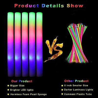 Foam Glow Sticks, 30Pcs LED Foam Sticks Bulk Glow Sticks with 3 Modes  Colorful Flashing Glow in the Dark Party Supplies for Wedding Raves Concert  Party Camping Carnival