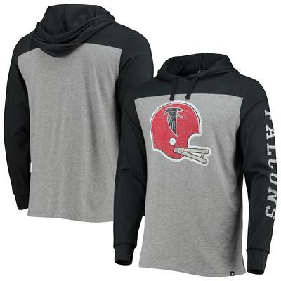 Atlanta Falcons Fanatics Branded Big & Tall Throwback 2-Stripe Raglan  T-Shirt - Black/Heathered Gray