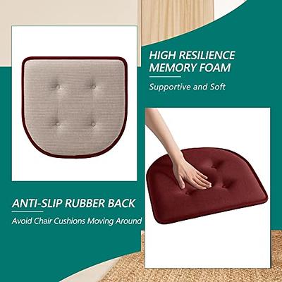 Basic Beyond Chair Cushions for Dining Chairs 4 Pack, Memory Foam Chair  Cushion with Ties and Non Slip Backing, 15.5 x 15.5 inches Tufted Chair  Pads for Dining Chairs(Rust) - Yahoo Shopping