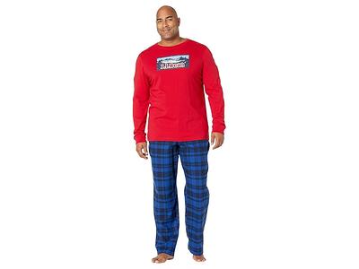 L.L.Bean Camp Pajamas Set Tall (Nautical Red) Men's Pajama Sets