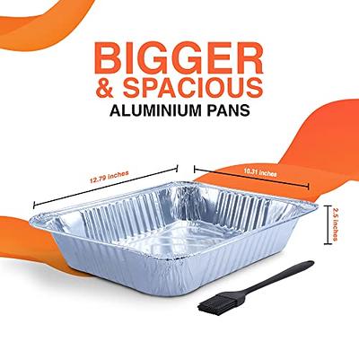 9x13 Disposable Baking Pan with Lid (10 Pack) Heavy Duty Aluminum Cake Pans