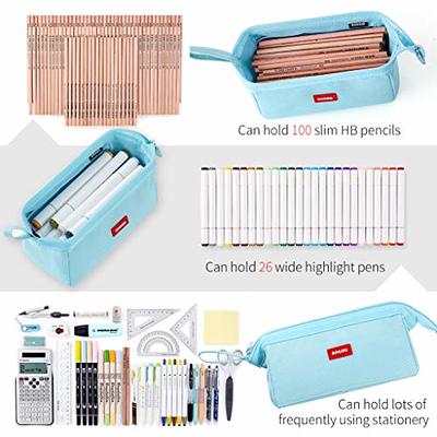 CICIMELON Pencil Case Large Capacity 3 Compartments Pen Pouch Bag for  Students Girls Adults Women (Purple)