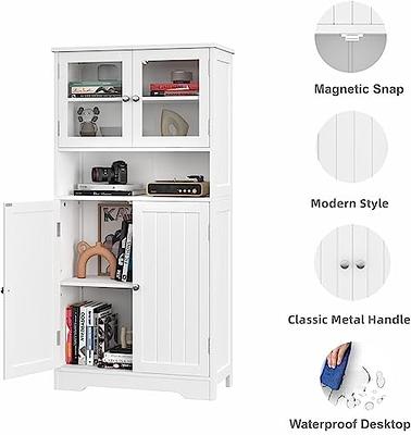 Irontar Freestanding Bathroom Cabinet with Doors, Bathroom Floor Cabinet  with Drawer & Adjustable Shelf, Kitchen Cupboard, Storage Cabinet for