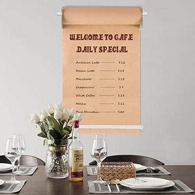 Wall Mounted Kraft Paper Dispenser & Cutter: Includes 50 Meter Long Kraft  Paper Roll - Perfect for To-Do Lists, Daily Specials, Menus and other Note