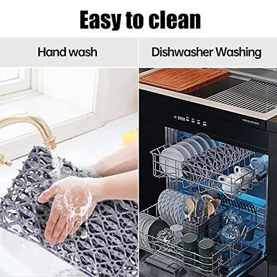 JUSTOGO Silicone Sink Mat, Left & Right Drain Sink Protectors for Kitchen  Sink Grid Accessory, 1 PCS Non-slip Sink Mats for Bottom of Kitchen