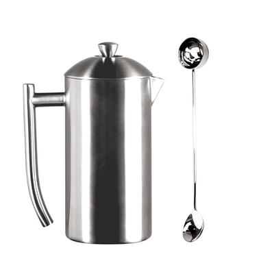 YMMIND French Press Coffee Maker 304 Stainless Steel Coffee Press,with 4  Filters System, Heat Resistant Thickness Borosilicate French Press Glass