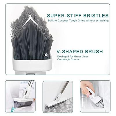 Floor Scrub Brush, 1 Long Handle Floor Crevice Cleaning Brush With