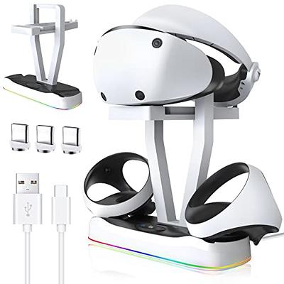  PSVR 2 & PS5 Charging Station with Cooling Fan, JDGPOKOO PSVR2  Stand with PS VR2 & PS5 Controller Charging Dock, PS5 VR2 Charging Display  Stand for PlayStation VR2 with Headset and
