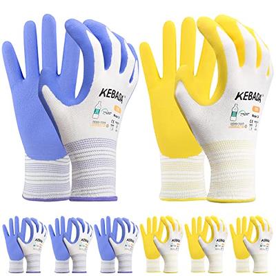 Kebada W1 Work Gloves for Men and Women,Touchscreen Working Gloves with  Grip,12 Pairs Thin Mechanic Gloves,PU Coating on Palm & Fingers,Breathable