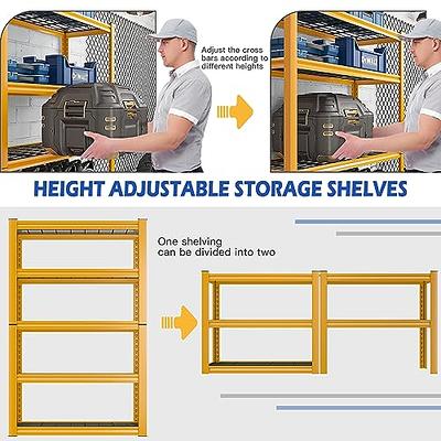 REIBII Garage Shelving Heavy Duty Loads 2000LBS,72 Garage Storage Shelves  Heavy Duty Shelving, Adjustable 5 Tier Metal Shelves for Storage