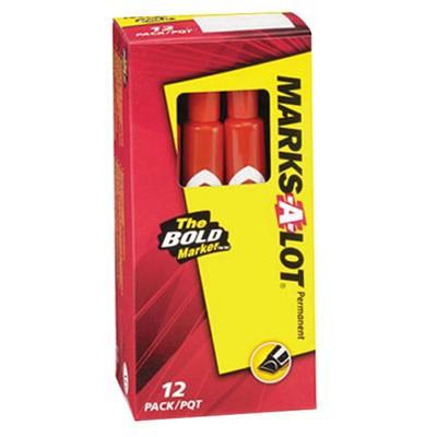 Avery Marks A Lot Jumbo Chisel Tip Marker, Desk-Style Size, Water and Wear  Resistant, 12 Red Markers (24147) - Yahoo Shopping