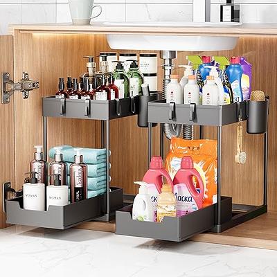 Under Sink Organizers and Storage, 2 Tier Under Sliding Cabinet