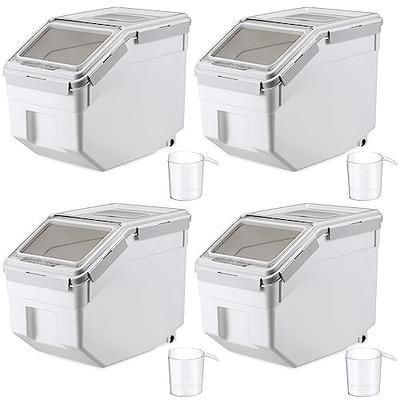 LivLab 10 Lbs Storage Container Bin Rice Dispenser with Measuring