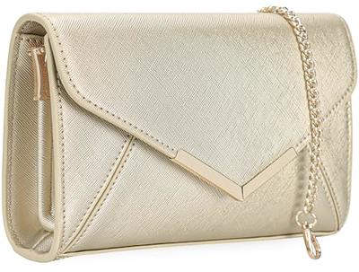 Embellished Synthetic Beige & Gold Toned Solid Envelope Clutch For Women at  Rs 250 in Delhi