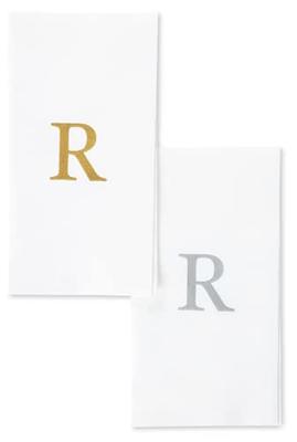 Singular Disposable Guest Towels - Monogram Hand Towels - Bathroom Paper  Napkins - Gold G - 25 Count