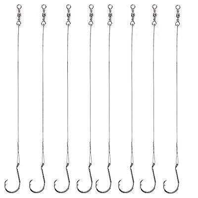 Saltwater Fishing Hook Rigs,Steel Leaders Long Shank Hook for Surf Fishing,Black  Leader Wire O'shaughnessy Forged Hook for Freshwater (4/0-12“-45lb, 8pcs) -  Yahoo Shopping