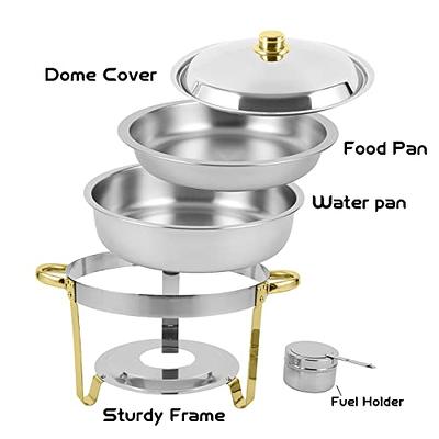 9 qt. Chafing Dish Buffet Set - Includes Food Pan, Water Pan, Cover, Chafer  Stand and 2-Fuel Holders - Food Warmers - Yahoo Shopping